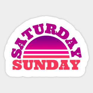 Saturday Sunday Weekend Sunset Pink and Purple shades romantic design Sticker